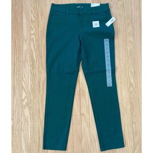 NWT Old Navy Sz 4 Pixie Ankle Chino Pants Hunter Green Classic Basics Essentials